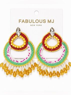 Seed Beaded Festive Drop Earrings